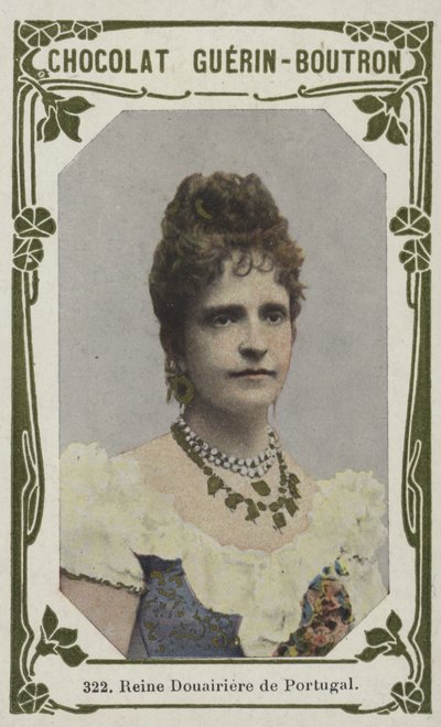 Reine Douairiere de Portugal (färgad bild) av French School
