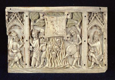 Relief föreställande scener från den heliga Katarina av Alexandrias liv, ca 1370-80 av French School