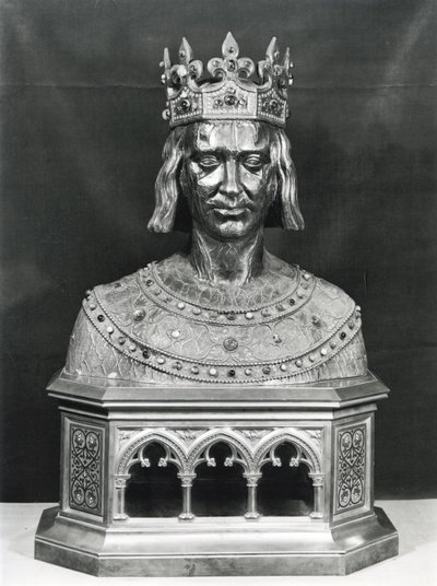 Relikviebyst av St. Louis (1214-70) (förgylld silver) av French School