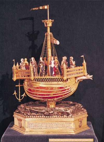 Relikvieskrin från St. Ursula, 1574 (guld, silver och emalj) av French School