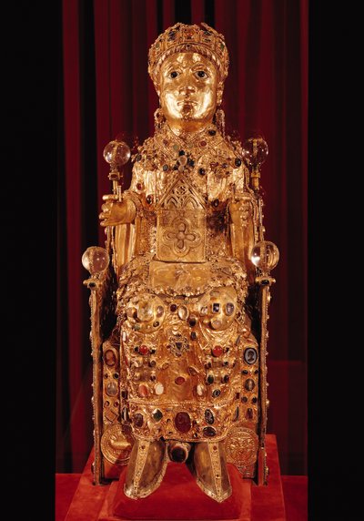Relikviestaty av St. Foy, ca 980 (guld, silver, trä, ädelstenar och halvädelstenar) (se 69382 och 162668) av French School