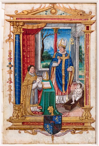 René du Bellay i bön inför Sankt Nikolaus av French School