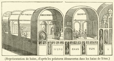 Representation av bad (gravyr) av French School