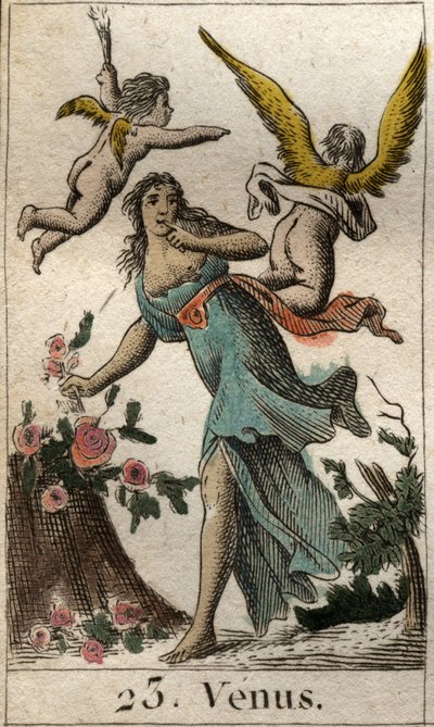 Representation av Venus, kärlekens, skönhetens och fertilitetens gudinna. Från "Mythology of Youth" av Pierre Blanchard 1803. av French School