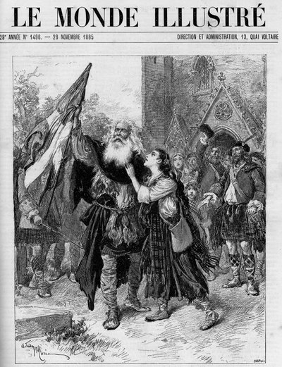 Representation av dramat i fem akter "" Les Jacobites" av Francois Coppee (1842-1908) på theatre de l