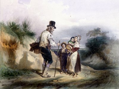 Reproduktion av en målning av Grenier av French School
