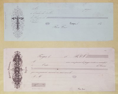 Begäran om betalning, utfärdad i Troyes på 1840-talet av French School
