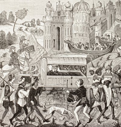 Robert I, hertig av Normandie, bärs i sin kull av negrer, från 