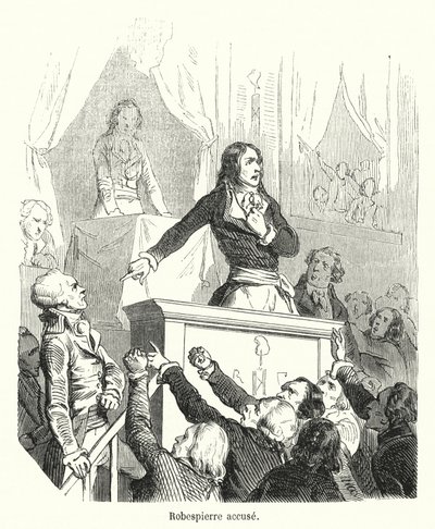 Robespierre anklagar (gravyr) av French School