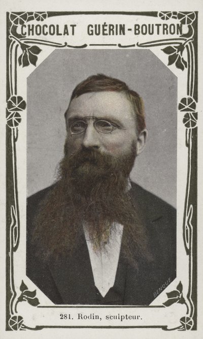 Rodin, skulptör (färgad bild) av French School