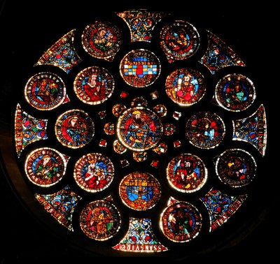 Rosenfönster föreställande det gamla förbundet, c.1235 av French School