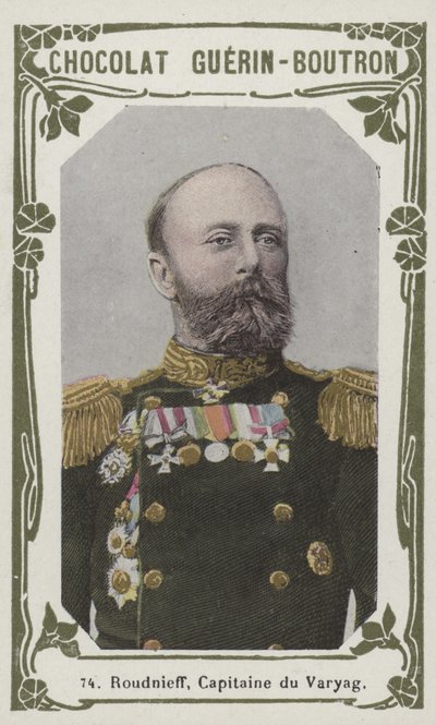 Roudnieff, kapten på Varyag (färgad bild) av French School