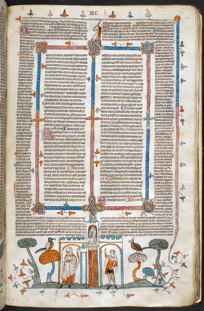Royal MS 10 E IV, f.209r, The Painter and the Devil, från Decretals of Gregory IX med glans av Bernard av Parma (