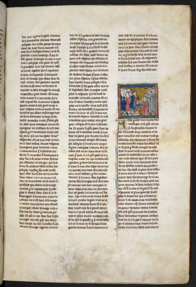 Kunglig MS 14 E. III, f.19r, illustration från "Estoire del Saint Graal, La Queste del Saint Graal, Morte Artu", ca 1315-25 (pergament) av French School