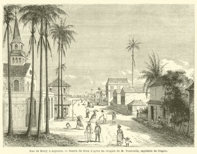 Rue de Berry a Cayenne (gravyr) av French School