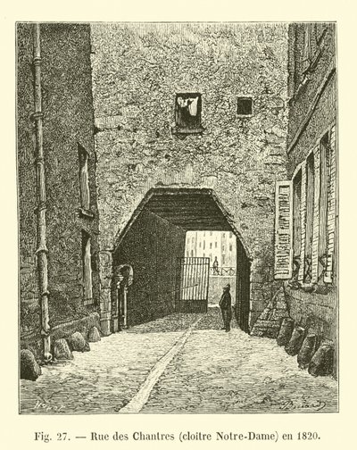 Rue des Chantres, Notre-Dame kloster, 1820 av French School
