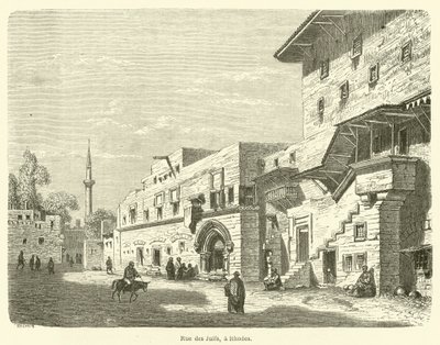 Judarnas gata, på Rhodos (gravyr) av French School