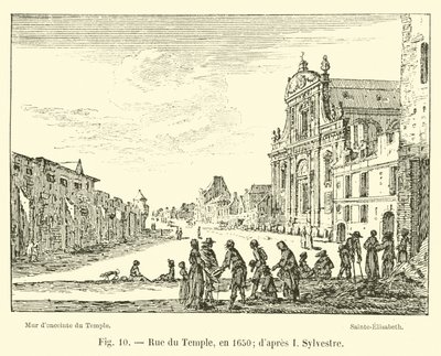 Rue du Temple, år 1650; efter I Sylvester av French School
