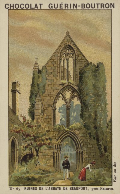 Ruinerna av Beauport Abbey, nära Paimpol av French School