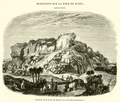 Ruinerna av Babels torn sett från södra sidan (gravyr) av French School