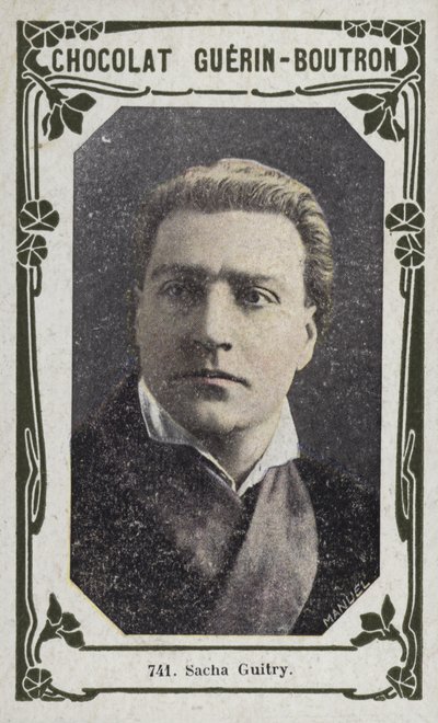 Sacha Guitry (färgad bild) av French School