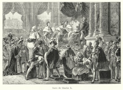 Sacre de Charles X (gravyr) av French School