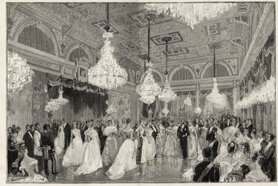 Sadi Carnot (1837-1894) Frankrikes president från 1887 till 1894 och hans hustru i Elysee-palatset - Sadi Carnot, Frankrikes president och hans fru - Presidentens högtider - den nya balsalen i Palais de L