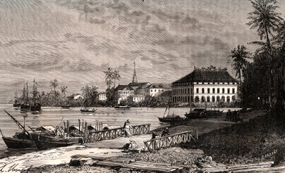 Saigon - Vietnam - Ho-Chi-Minh City (Ho Chi Minh City) - gravyr i "La France illustree: geografi, historia, statistisk administration" av V.-A. Malt-brunt. 1884 av French School