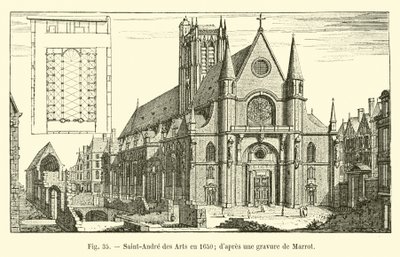 Saint-Andre des Arts 1650; efter en gravyr av Marrot av French School