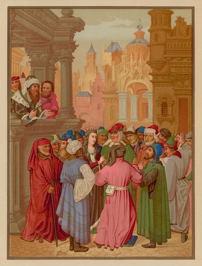 Saint Catherine omgiven av läkarna i Alexandria av French School