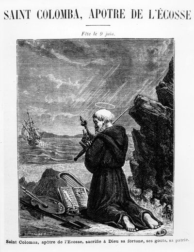 Saint Columba, apostel av Skottland av French School
