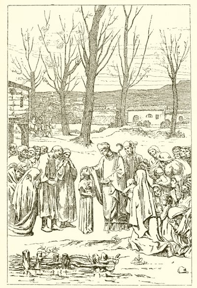Saint Germain och Genevieve av French School