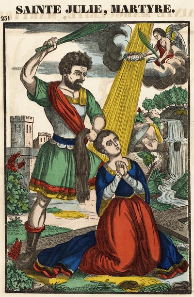 Saint Julia, martyrskap, XIX-talet spinal bild. av French School