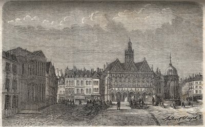 Saint Quentin (Saint-Quentin) departementet Aisne - gravyr i "Histoire de France" av Victor Duruy (1811-1894) - 1882 av French School