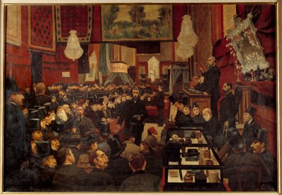 Försäljning på Encheres på 1800-talet Anonym målning av den franska skolan. av French School