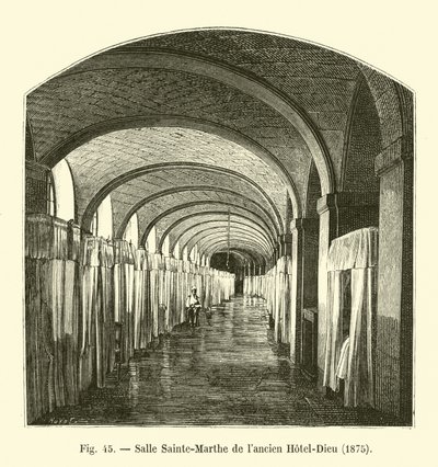 Sainte-Marthe-rummet i det tidigare Hotel-Dieu, 1875 av French School