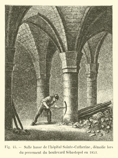 Nedre avdelningen på Sainte-Catherine-sjukhuset, revs under öppnandet av Boulevard Sebastopol 1853 av French School
