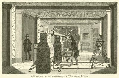 Astronomiskt observationsrum, vid Paris Observatory (gravyr) av French School