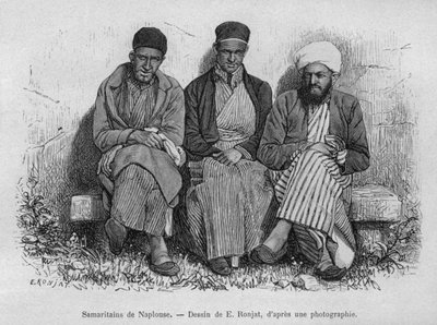 Samariter från Nablus, från Syrien idag. Reser i Fenicien, Libanon och Judéen. 1875-1880 av Louis Charles Emile Lortet, 1884 (bw gravyr) av French School