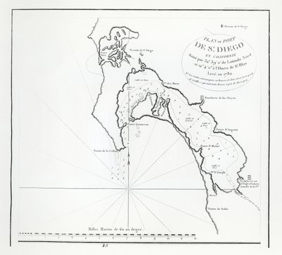San Diego Bay, Kalifornien, från resplanen för La Perouse av French School