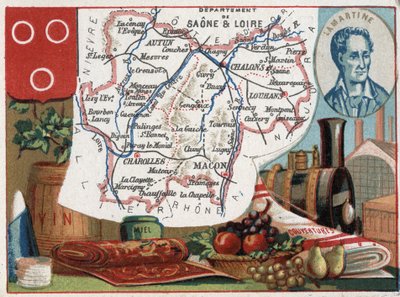 Saone et Loire (Saone-et-Loire, 71), Bourgogne, Frankrike. Porträtt av Alphonse de Lamartine (Alphonse Marie Louis de Prat de Lamartine av French School