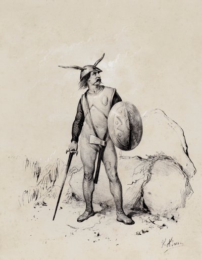 Saxon soldat, 445 (litho) av French School