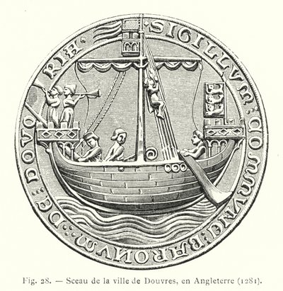 Sigill av staden Dover, England av French School
