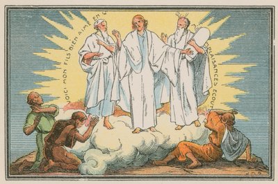 Scen ur Jesu liv (färgad gravyr) av French School