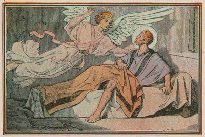 Scen ur Jesu liv (färgad gravyr) av French School