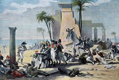 Scen i övre Egypten (Living Denon och den franska Armee i vila bland kvarlevorna) (Living-Denon) - i "" Victoires et Conquêtes des Armees Francaises", Paris av French School