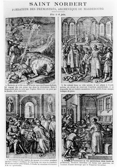 Scener från livet av Saint Norbert, grundare av den premonstratensiska kanonorden regelbundet av French School
