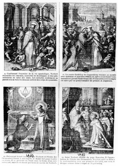 Scener från livet av Saint Norbert, grundare av den premonstratensiska kanonorden regelbundet av French School