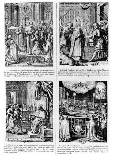 Scener från livet av Saint Norbert, grundare av den premonstratensiska kanonorden regelbundet av French School