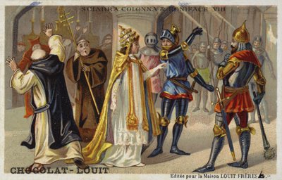 Sciarra Colonna slår påven Bonifatius VIII i ansiktet, 1303 av French School